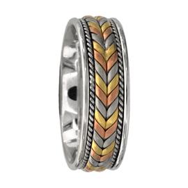 Multi Color pattern with Roped edge, Hand Made Wedding Band