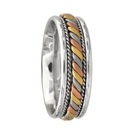 Multi Color Flat Rope with Roped Edge, Hand Made Wedding Band