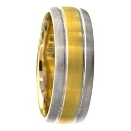 Two Tone Hand Made Wedding Band