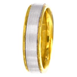 Two Tone, Raised Edge Hand Made Wedding Band