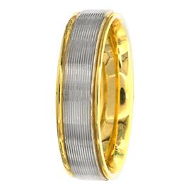 Two Tone Hand Made Wedding Band