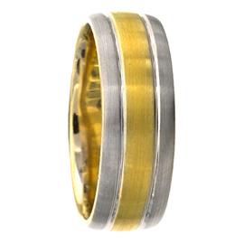 Two Tone Hand Made Wedding Band