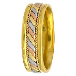 Multi Color Flat Rope with Rope Border, Hand Made Wedding Band