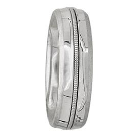 Milgrained Middle Hand Made Wedding Band