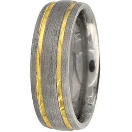 Two Tone Hand Made Wedding Band
