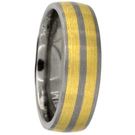 Two Tone Hand Made Wedding Band