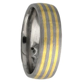 Two Tone Hand Made Wedding Band