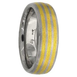 Two Tone Hand Made Wedding Band