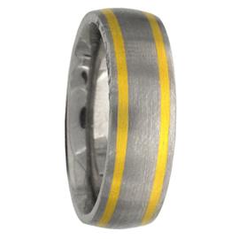 Two Tone Hand Made Wedding Band