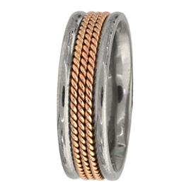 Two Tone, Multiple Rope- Hand Made Wedding Band