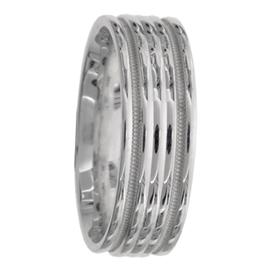 Multiple Line Hand Made Wedding Band