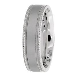 Milgrained Edge, Flat Hand Made Wedding Band