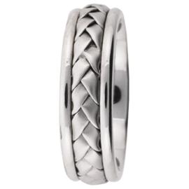 Weaved Pattern Hand Made Wedding Band
