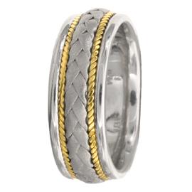 Weaved Pattern Hand Made Wedding Band