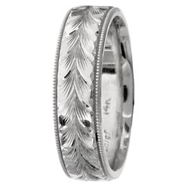 Wheat Pattern, Milgrained Edge, Hand Made Wedding Band