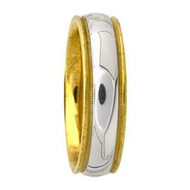 Two Tone Hand Made Wedding Band