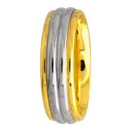 Two Tone Hand Made Wedding Band
