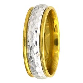 Patterned Middle, Hand Made Wedding Band