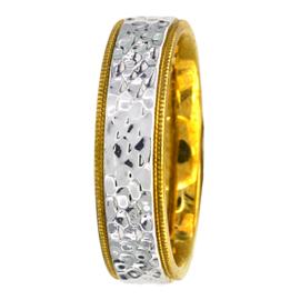 Milgraine Edge, Patterned Middle, Hand Made Wedding Band