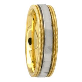 Double Milgreained Edge, Flat Middle, Hand Made Wedding Band