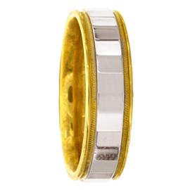 Two Tone, Flat Middle, Hand Made Wedding Band