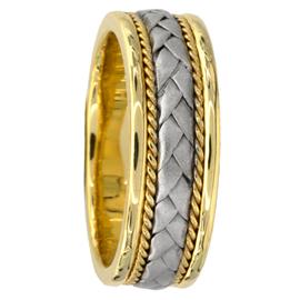 Wheat Pattern with Rope line, Hand Made Wedding Band