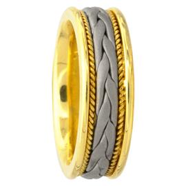 Waeved Pattern with Rope, Hand Made Wedding Band