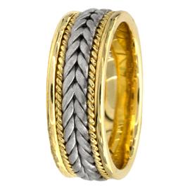 Wheat Pattern with Rope, Hand Made Wedding Band