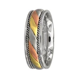 Multi Color Flat Rope pattern with Milgrained Edge, Hand Made We