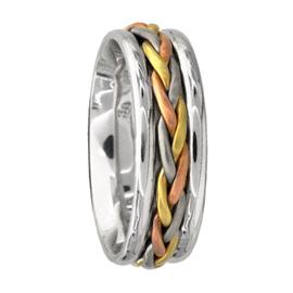 Multi Color Rope pattern, Hand Made Wedding Band