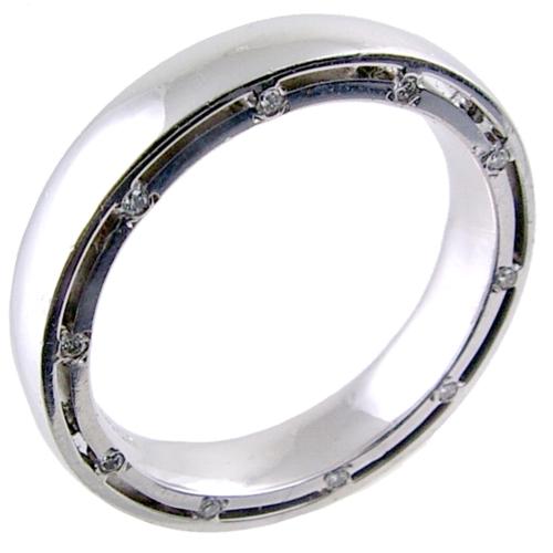 Mens Invisible Set Princess Cut, Pave Set Diamond Wedding Ring
