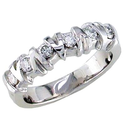 Channel Set Round Diamond Wedding Ring