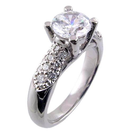 Pave set Diamond Engagement Ring Semi Mount