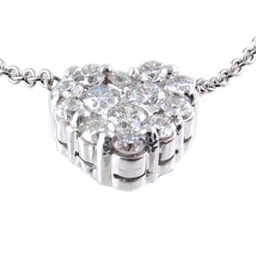 Prong Set, Heart Shaped Cluster Diamond Necklace