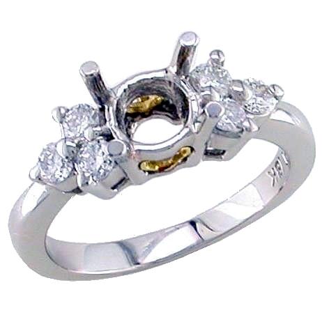 Prong Set Round Diamond Engagement Ring Semi Mount