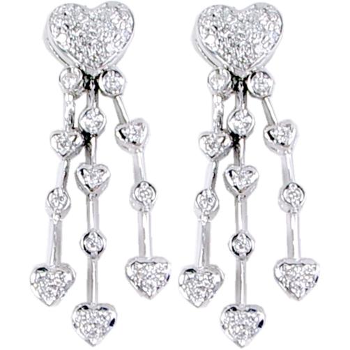 Dangling Heat Shaped Diamond Earrings