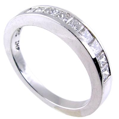 Channel Set Princess Cut Diamond Wedding Ring