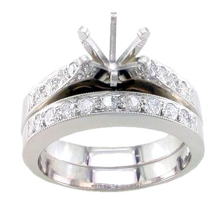 Pave Set Diamond Bridal set (Semi Mount)