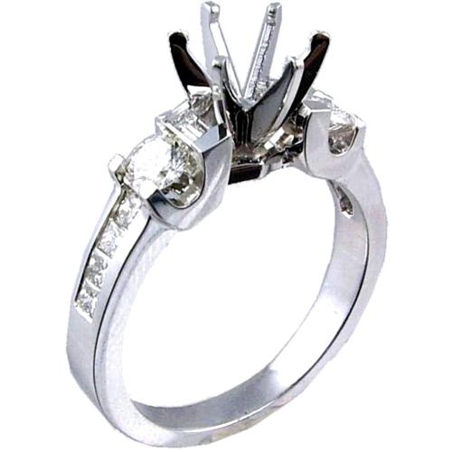 Channel Set Baguette, Princess Cut, Round Diamond Engagement Rin Channel Set Baguette, Princess Cut, Round Diamond Engagement Rin