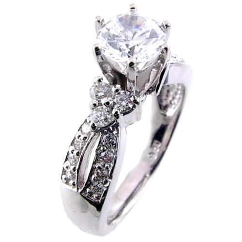 Pave Set Round/Shared Prong Set Round Diamond Engagement Ring Se
