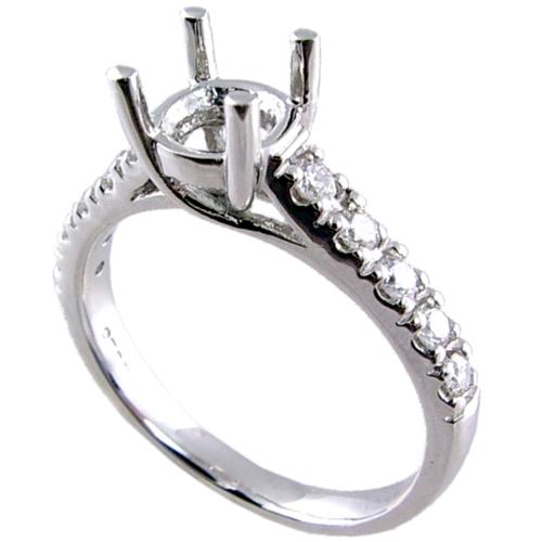 Prong Set Round Diamond Engagement Ring Semi Mount