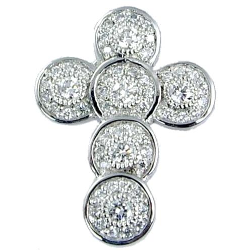 Antique Design Bezel Set, Pave Set Diamond Cross