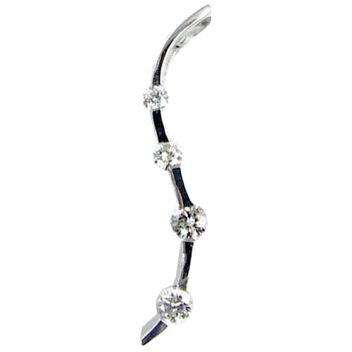 Four Stone Channel Set Round Diamond Journey Pendant
