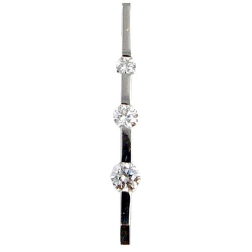 Three Stone Channel Set Round Diamond Journey Pendant