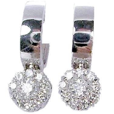 Diamond Cluster Huggies Earrings (7.2mm Cluster)
