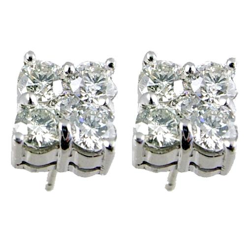 Diamond Cluster Earrings (7.8x7.8 mm Cluster)