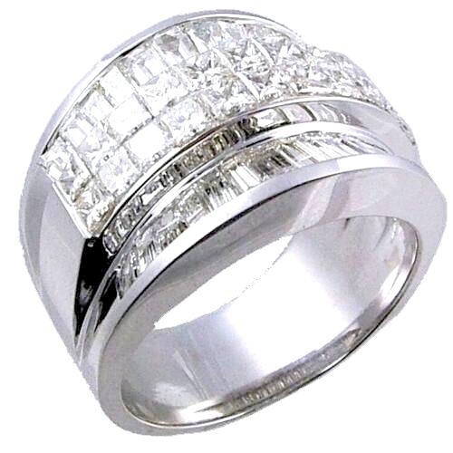 Invisible Set Princess Cut/Baguette Diamond Ring