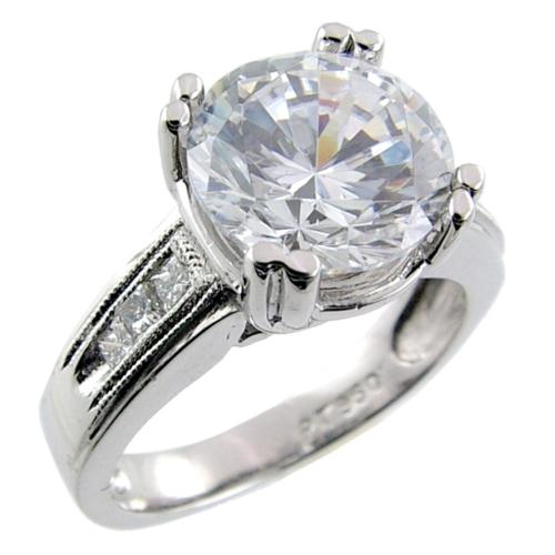 Channel Set Princess Cut Diamond Engagement Ring Semi Mount