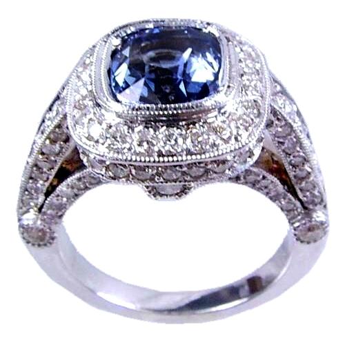 Pave Set Diamond Engagement Ring Semi Mount