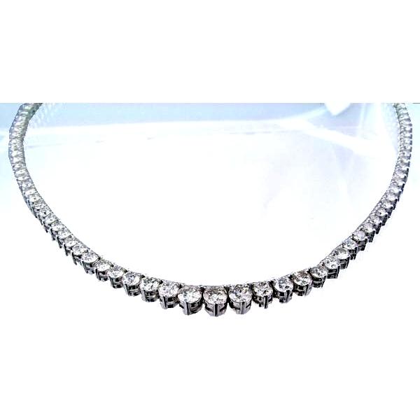 Prong Set Round Diamond Tennis Necklace